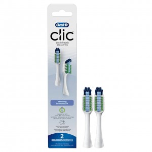 White Oral-B Clic Toothbrush Whitening Replacement Brush Heads Accessories | SG_OB79411