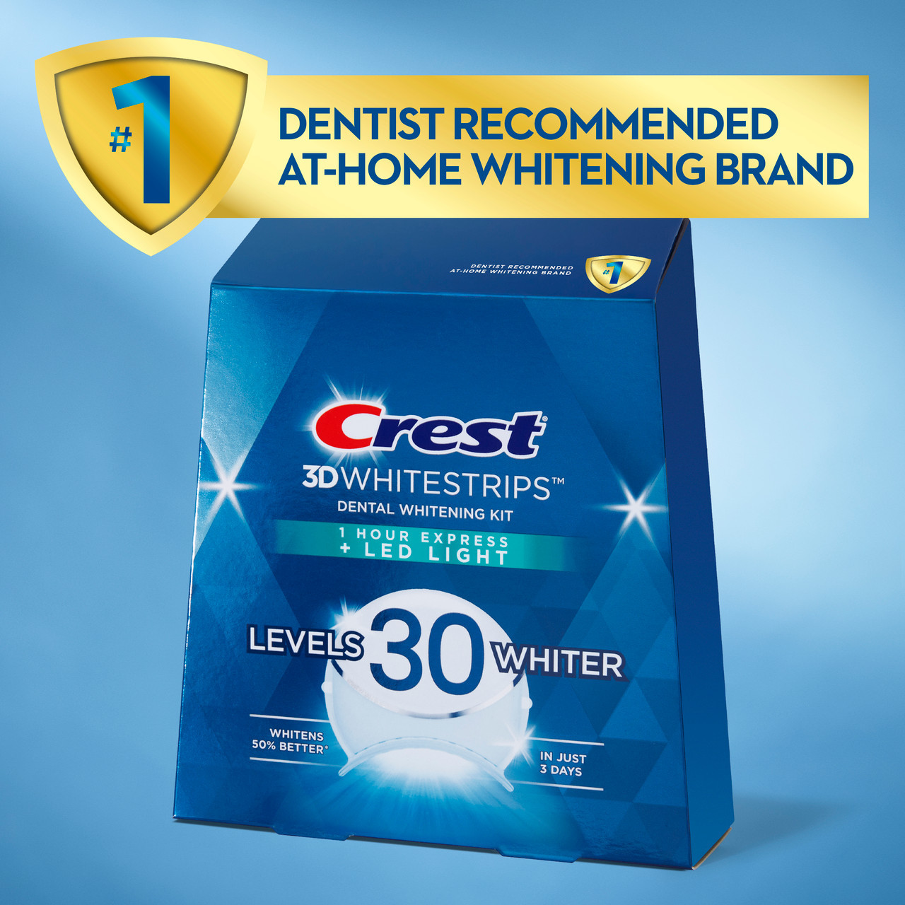 Light Oral-B Crest 3DWhitestrips Dental Whitening Kit 1 Hour Express + LED Accessories | SG_OB75871