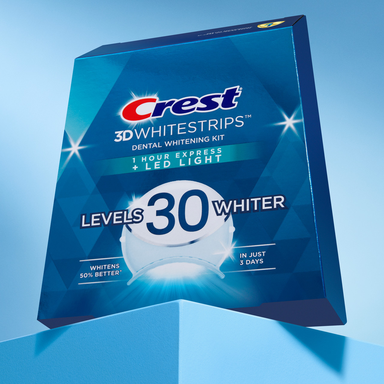 Light Oral-B Crest 3DWhitestrips Dental Whitening Kit 1 Hour Express + LED Accessories | SG_OB75871