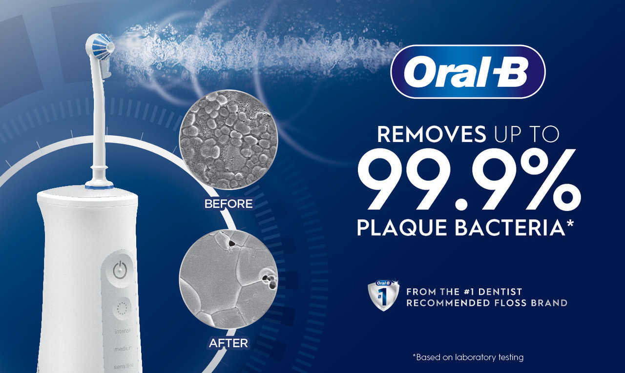 White Oral-B Water Flosser Advanced, Portable Oral Irrigator Handle Accessories | SG_OB29481