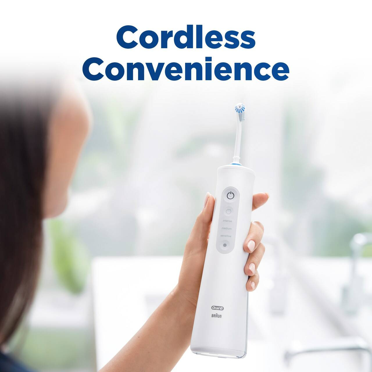 White Oral-B Water Flosser Advanced, Portable Oral Irrigator Handle Accessories | SG_OB29481