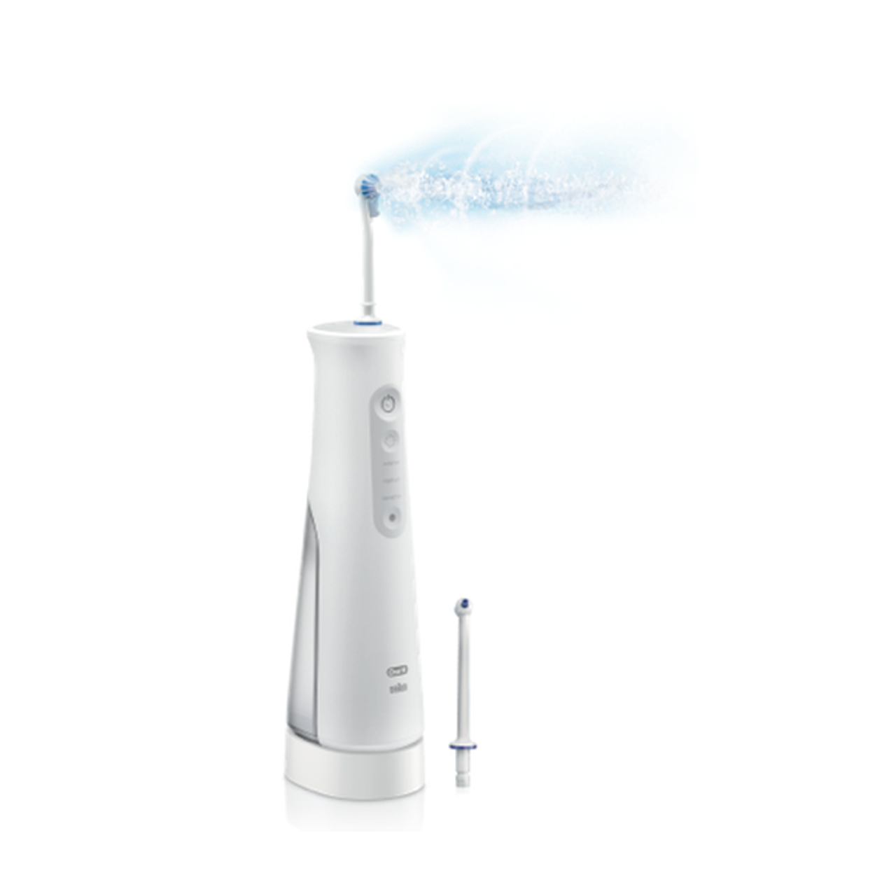 White Oral-B Water Flosser Advanced, Portable Oral Irrigator Handle Accessories | SG_OB29481