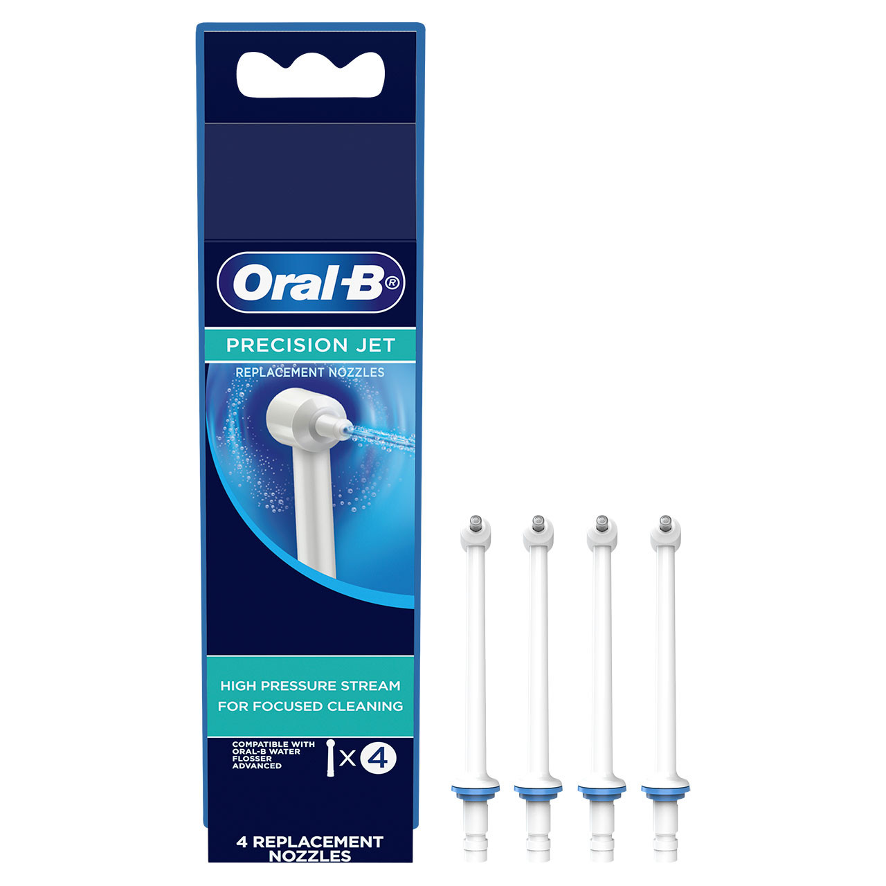 White Oral-B Water Flosser Advanced Precision Jet Nozzle Accessories | SG_OB37651