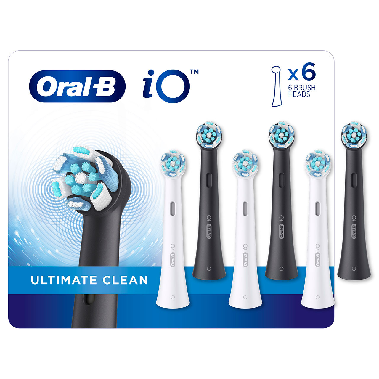 White / Black Oral-B iO Ultimate Clean iO Brush Heads | SG_OB43645