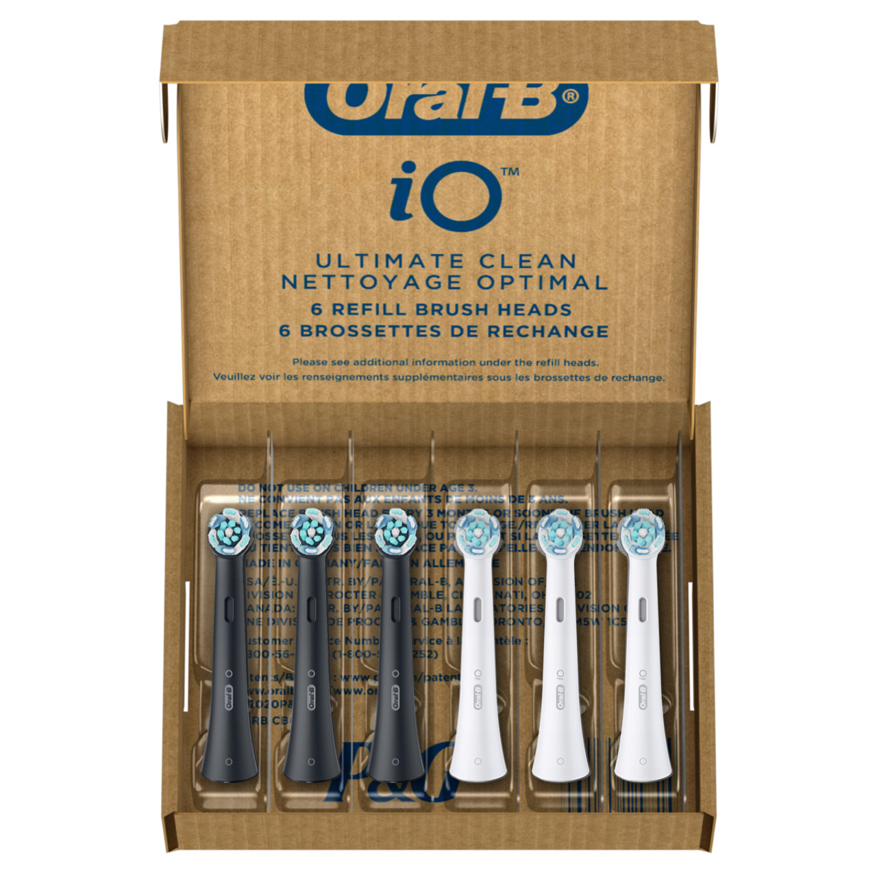 White / Black Oral-B iO Ultimate Clean iO Brush Heads | SG_OB43645