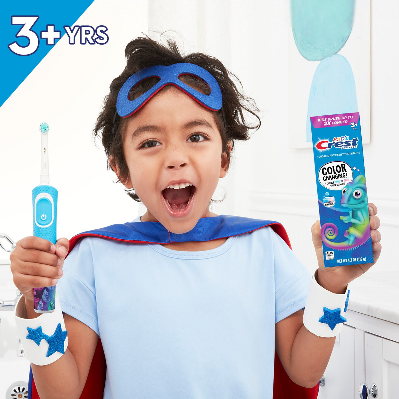 White / Blue Oral-B Crest Kids Enamel + Cavity Protection Bundles | SG_OB49105