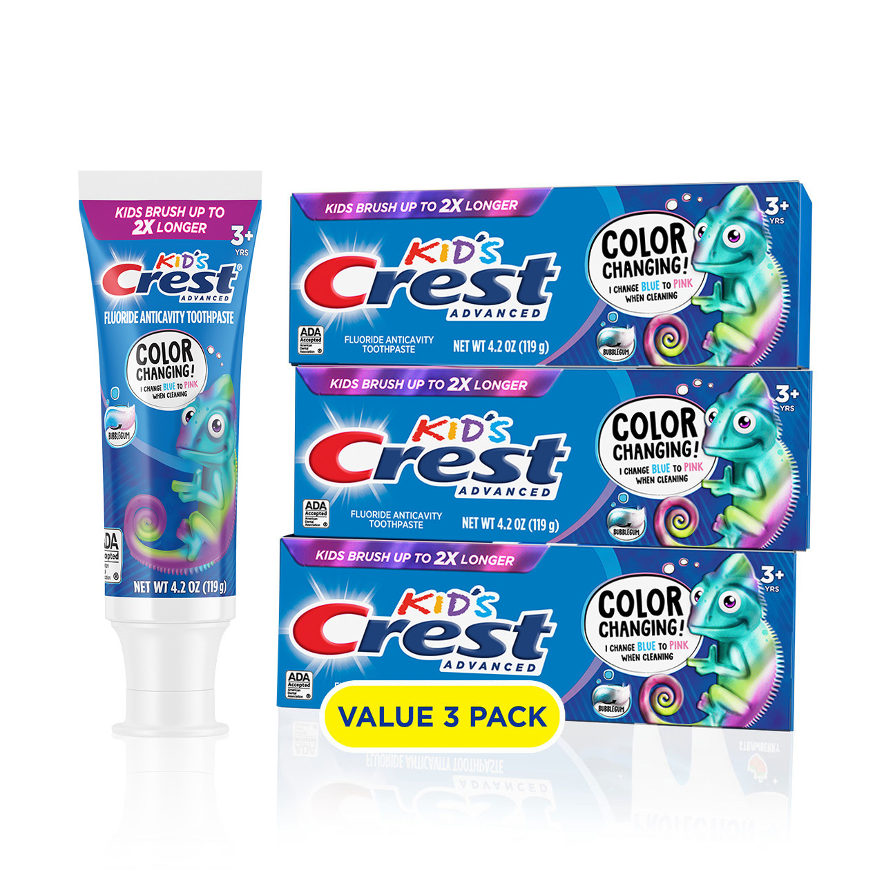 White / Blue Oral-B Crest Kids Enamel + Cavity Protection Bundles | SG_OB49105